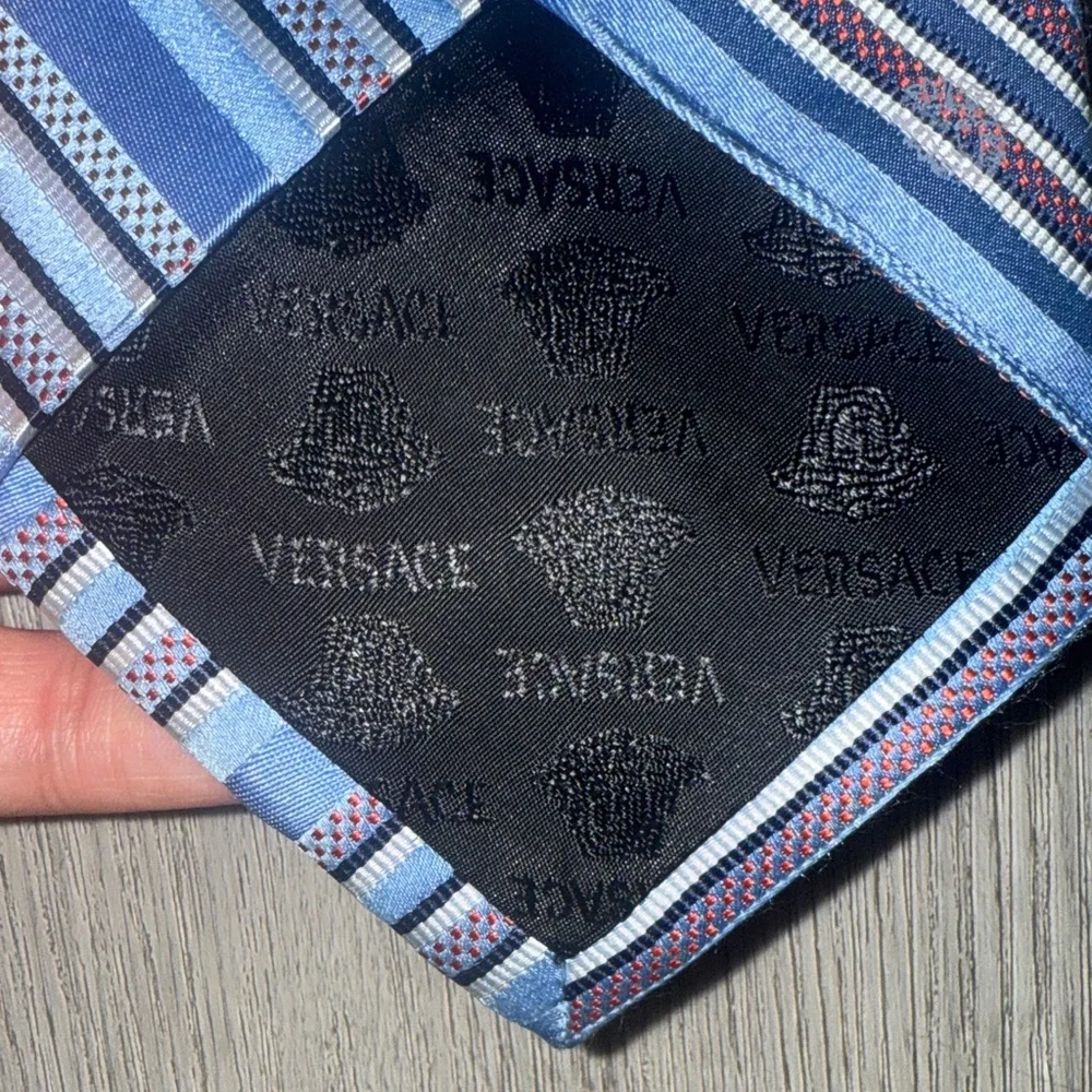 Authentic Versace Striped Blue and Gray Men's Tie